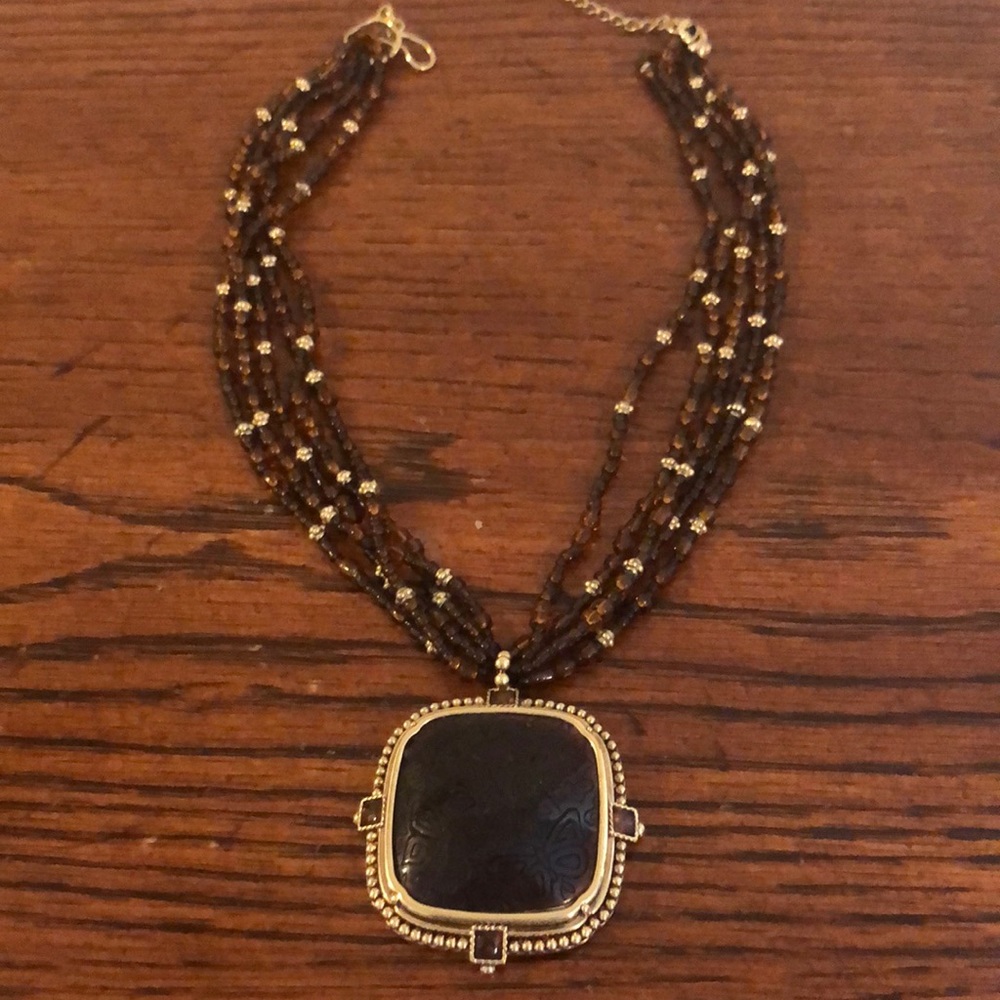 Brown statement necklace
